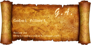 Gebei Albert névjegykártya